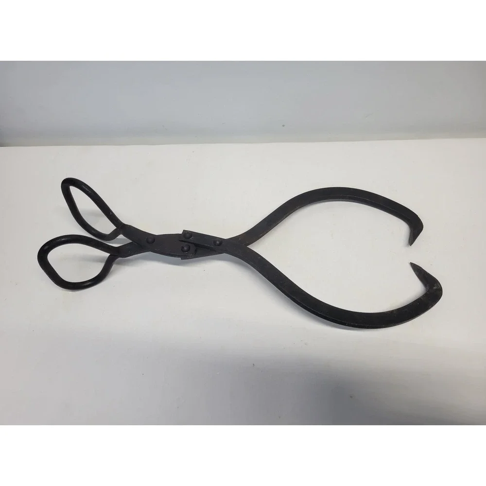Vintage‎ Cast Iron Ice Tongs Refrigerator Kitchen Tool Heavy Duty